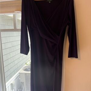 Ralph Lauren Deep Purple Long Sleeve Dress